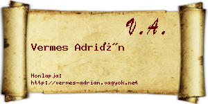 Vermes Adrián névjegykártya